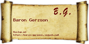 Baron Gerzson névjegykártya